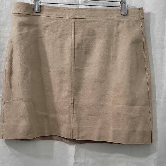 J. Crew Dresses & Skirts - J. Crew Tan Pencil Mini Linen Skirt Size 10